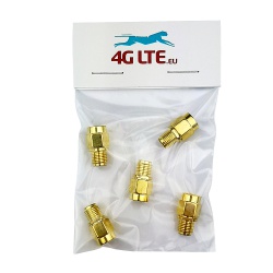 A SET of 5 x SMA Female to RP SMA Male Adapter