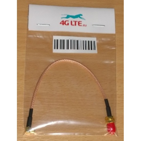 Cable coaxial RG178, RP SMA hembra a ángulo recto MCX Hombre, 15 cm