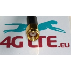 9m Kabel RP-SMA Stecker auf RP-SMA Buchse RG58 - weiß