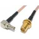 Pigtail low loss RG316 20cm cable SMA female (male pin) to CRC