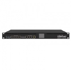 MikroTik RouterBoard 3011UiAS-RM with 1U rackmount case and UK PSU