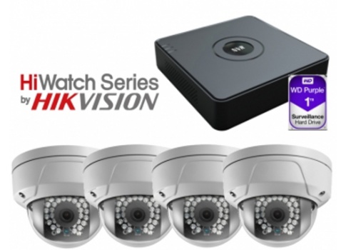 HiWatch 1TB NVR 4 X Dome Kit