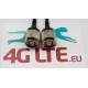 2xCable Assembly Right Angle MCX Male to RP TNC Male