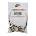 A pair of Cable Assembly N Bulkhead Female to MCX Right Angle Male
