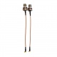 2xCable Assembly RP TNC Bulkhead Female to Right Angle MMCX Male