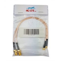 2xCable Assembly SMA Female to Straight MCX Male-gold cable