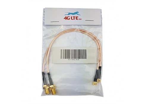 2xCable Assembly SMA Female to Straight MCX Male-gold cable