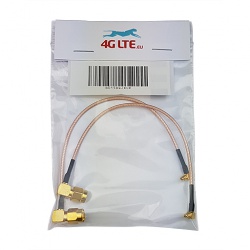 2xCable Assembly Right angle SMA male to Right Angle MMCX male