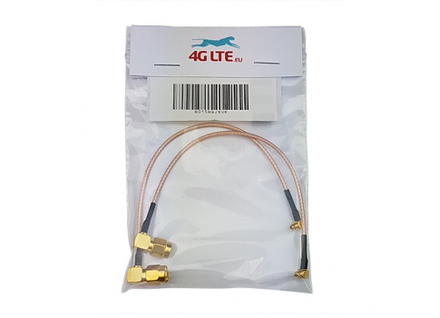 2xCable Assembly Right angle SMA male to Right Angle MMCX male