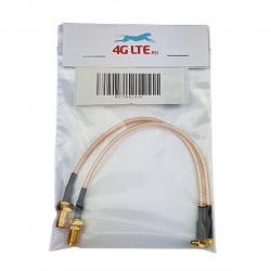 2xCoaxial Cable RG178, MMCX Right Angle Male to SMA Female, 15cm