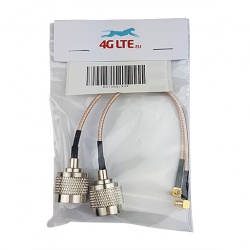 2xCoaxial Cable N-Type Male to MMCX Right Angle Male, 15cm
