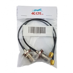 2xCable Assembly N Bulkhead Female to SMA Male