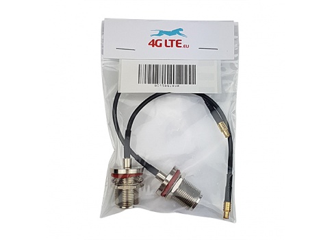 2xCable Assembly Straight MCX Male to N Bulkhead Female