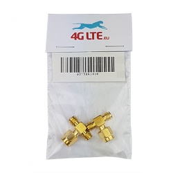 2xSMA Male to 2 x SMA Female Adapter (Golden)