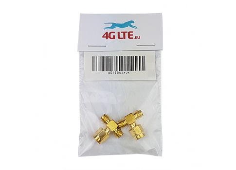 2xSMA Mâle à 2 x SMA Adaptateur Femelle (d'Or)