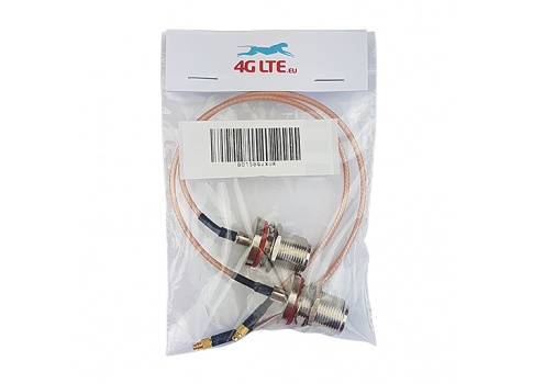 A pair of Cable Assembly N Bulkhead Female to Straight MMCX Male