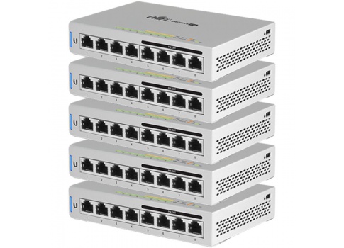 Ubiquiti UniFi 8 Port 60W Commutateur PoE - US-8-60W - Pack de 5