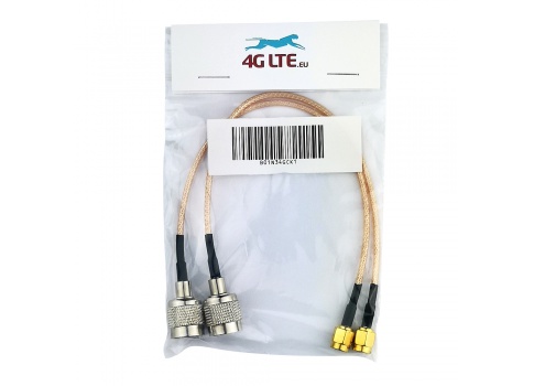 A pair of TNC Male to SMA Male cable assembly